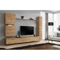 AEA Wandschrank Modern Wohnwand Braun Holzmöbel Wohnzimmermöbel Designer