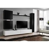 Xl Moebel Gmbh Schwarz Wohnwand Designer Wandschrank TV-Ständer Wohnzimmermöbel Modern Neu