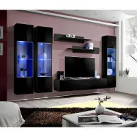 Xl Moebel Gmbh Wohnzimmer Garnitur 6 tlg Wohnwand Lowboard TV-Ständer Hänge Vitrine Holzmöbel