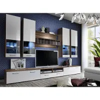 AEA Wohnwand Garnitur TV Ständer Lowboard Designer Wandschrank Holz Luxus Möbel