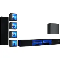 Xl Moebel Gmbh Wohnzimmermöbel Wohnwand 320cm 6xHänge Schrank Einrichtung Luxus Wand Regal