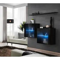 AEA Komplett Set 3tlg Designer Wohnwand 2x Wandschrank Modern Wand Regal Neu