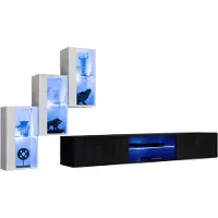 AEA Wohnwand Luxus Möbel Komplett Set Designer Modern Einrichtung 3x Wandschrank