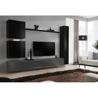 AEA Wandschrank Wohnzimmermöbel Wohnwand Set 6tlg Designer Wand Regal Sideboard