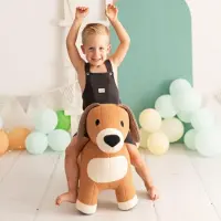 Crochetts Großes Hunde-Plüschtier mit Zusatzsitz für Kinder 4048 – 75 x 32 x 58 cm MAXI