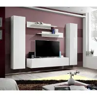 AEA Wohnwand Komplette Wohnzimmer Einrichtung 5tlg. Set Wand Regale TV-Ständer
