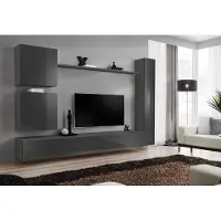 Xl Moebel Gmbh Wohnwand Designer Möbel Grau Wandschrank Luxus Einrichtung Holzmöbel Modern