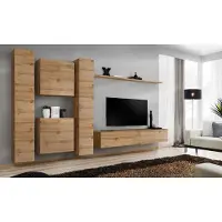 AEA Wand Schrank Wohnzimmer Designer Wohnwand Wand Regal Holz Wandschrank