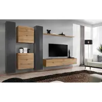Xl Moebel Gmbh Braun Wohnwand Designer Sideboard Modern TV-Ständer Wohnzimmer Wandregal