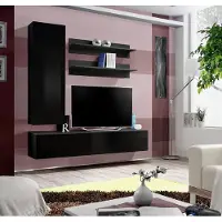 AEA Luxus Modern Wohnwand Lowboard Wandschrank Wohnzimmer Holzmöbel 4tlg. Neu