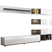 Xl Moebel Gmbh Wohnwand Design Wandregal TV-Ständer Regal Wohnzimmer Holz Einrichtung