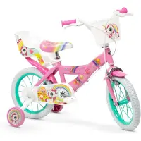 Toimsa : Einhorn-Kinderfahrrad mit Puppensitz und Korb – 14"