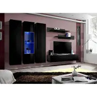 AEA Wohnwand Set 6 tlg Luxus Wohnzimmer TV Ständer Holz Wandregal Wandschrank Neu