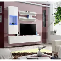 AEA Wohnwand Garnitur TV Ständer Lowboard Designer Hänge Vitrine Holz Einrichtung