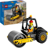 LEGO City Straßenwalze, Baustellenfahrzeug für Kinder ab 5 Jahren, Dampfwalze-Spielzeug mit Bauarbeiter-Minifigur, fantasievolles Spielerlebnis für Jungs und Mädchen, kleines, lustiges Geschenk 60401