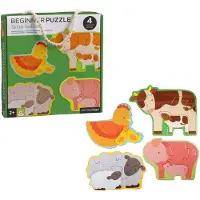 Petit Collage Bauernhof Babytier Puzzle - Lernspielzeug aus Karton