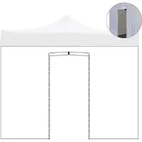 Divina Garden 2x2m weißes, wasserdichtes Seitenvordach mit aufrollbarer Tür für Faltpavillon