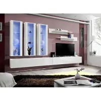 Xl Moebel Gmbh Weiß Wohnwand Designer Hänge Vitrine TV Ständer Sideboard Holz Modern