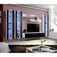AEA Moderne Wohnwand Wand Regale Wohnzimmer Hänge Vitrine Design Möbel