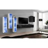 Xl Moebel Gmbh Schwarz TV Ständer Wohnwand Set 5tlg Wandschrank Holzmöbel Designer Neu