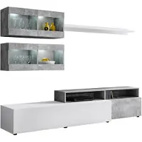 Xl Moebel Gmbh Moderner Wohnwand Grau Luxus Wandschrank Wohnzimmer TV Ständer Möbel