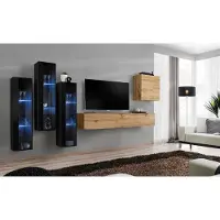 Xl Moebel Gmbh Modern Wohnwand Braun TV Ständer Wand Schrank Holzmöbel Designer Hochglanz