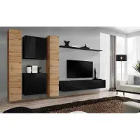 AEA Wohnzimmerset 6tlg Wohnwand Holzmöbel Schrank Komplett Neu Wand Regal
