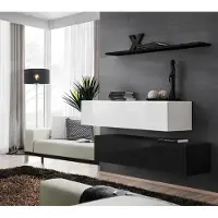 AEA Wohn Zimmer Schwarz Wohnwand Designer Schränke Set Wandregal Modern Neu Möbel