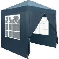 FCH Faltpavillon 2 x 2m Pavillon mit 4 Seitenwänden, Fenster, Festzelt mit UV-Schutz, mit 4 Seitenteilen, Gartenzelt, Festzelt