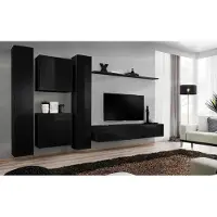Xl Moebel Gmbh Schwarz Wohnwand TV Ständer Luxus Wohnzimmer Möbel Komplette Set 6 tlg Moderne