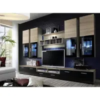 AEA Wohnzimmer Komplett TV-Ständer Design Wandschrank Luxus Wohnwand Einrichtung Neu