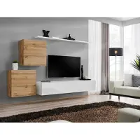 AEA Wohnzimmer Set 4tlg Wandregal Sideboard Wohnwand 2x Wandschrank Design Neu