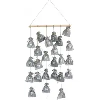Viana Befüllbarer Adventskalender mit Beuteln, Weihnachtsdeko, Wandkalender, DIY Weihnachtskalender, Hängedeko, 110cm