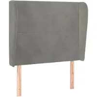 Syfax Kopfteil mit Ohren Hellgrau 93x23x118/128 cm Samt