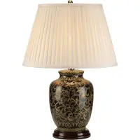Elstead Lighting Zeitgenössische Schreibtischlampe Morris Porzellan Gold Schwarz Klein 1 Licht E27