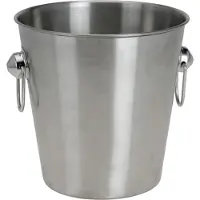 Excellent houseware Eiskubel - 3L - Edelstahl - 22 x 22 cm - inklusive Halter