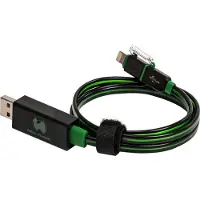 RealPower USB A/Lightning 0.75m, 0,75 m, Lightning, USB A, Schwarz, Grün, Gerade, Gerade