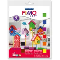 Staedtler FIMO soft 8023 ofenhärtende Modelliermasse Materialpackung "Basic Set", 9 Halbblöcken 25g, Glanzlack,Modellierwerkzeuge