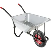 TecTake Schubkarre 100L verzinkte Stahlwanne 250kg Tragkraft robuste Konstruktion mit Muldenstützbügel Gartenkarre Bauschubkarre