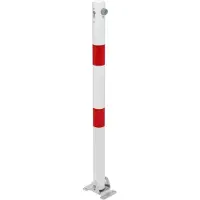 Alberts Absperrpfosten Klappy | zum Aufschrauben, umlegbar | weiß | Pfosten-Ø 60 mm | Höhe über Boden 100 cm