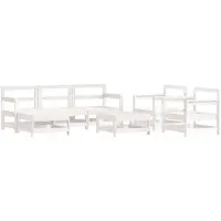 vidaXL 7-tlg. Garten-Lounge-Set Weiß Massivholz Kiefer