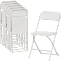 HOMCOM Klappstühle-49L x 45B x 79,5H cm-Weiß | Gr.: onesize