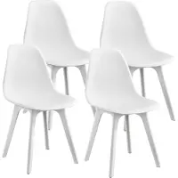 En.casa 4x Design Stühle Weiß Esszimmer Stuhl Kunststoff Skandinavisch Set []