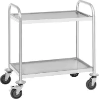 Royal Catering 2-etagiger Cateringwagen aus Edelstahl, bis 150 kg