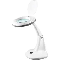 Rebel NAR0460-2 Tischlampe mit Lupe 5D, 6 W, 450 lm, weiß