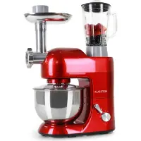 Klarstein Knetmaschine Küchenmaschine mit Fleischwolf, 1800W Teigmaschine Klein, 6 Stufen, Schneebesen Rühr- & Knethaken, Planetenrührwerk, Rührmaschine mit Mixer, Küchenmaschinen mit 5L Schüssel