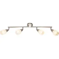 Globo Lighting Strahler Metall Nickel matt, Glas klar, Acrylkristalle klar, beweglich, LxBxH: 600x80x190mm, exkl. 4x E14 25W 230V