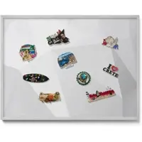 Tulup MAGNETTAFEL 80x60 cm Silberner Rahmen 3D Geometrischer Hintergrund