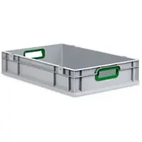 Proregal Eurobox Nextgen Color HxBxT 12 x 40 x 60 cm 23 Liter Griffe Grün Offen Glatter Boden Eurobehälter Transportbox
