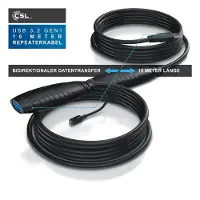 CSL 10m USB 3.2 Repeaterkabel Verlängerungskabel aktiv - USB 3.2 Gen1 - Repeater Verlängerung Verstärker Kabel